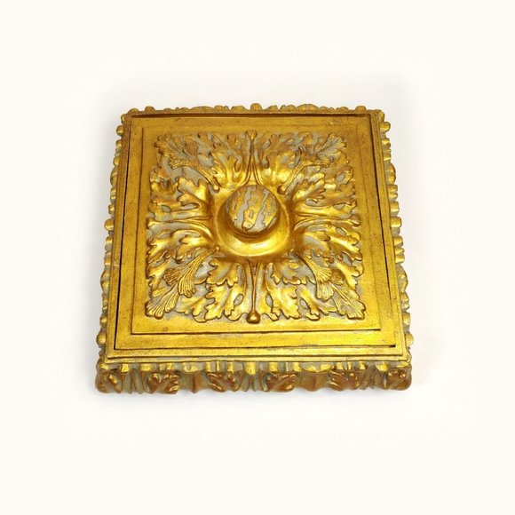 Gold Ornate Jewelry Trinket Box with Lid by World Bazaars - Picture 3 of 9